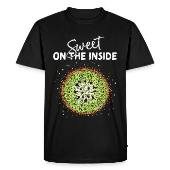 Kiwi Fruit Fruits Lover Vegan Veganism - T-shirt Premium bio Homme - noir - Devant - Nico (187cm)