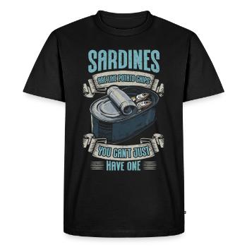 Sardines européenne atlantique Sardine cadeau - T-shirt Premium bio Homme - noir - Devant - Nico (187cm)