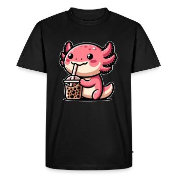 Thé Axolotl thé glacé amphibien kawaii anime - T-shirt Premium bio Homme - noir - Devant - Nico (187cm)
