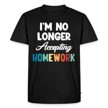 Je n’accepte pas les devoirs-sarcastiques - T-shirt Premium bio Homme - noir - Devant - Nico (187cm)