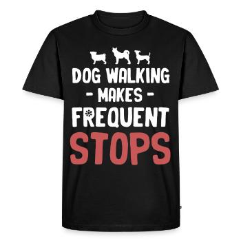 Les promenades de chiens font des arrêts fréquents - T-shirt Premium bio Homme - noir - Devant - Nico (187cm)