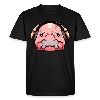 Kawaii Blobfish Gamer Gaming - Men's Premium Organic T-Shirt - black - Front - Nico (187cm)
