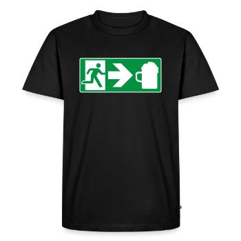 Emergency Exit Beer - Men's Premium Organic T-Shirt - black - Front - Nico (187cm)