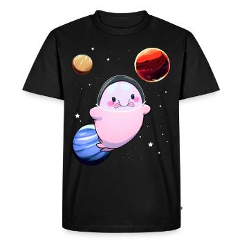 Drôle Blobfish Space Astronaut Planet - T-shirt Premium bio Homme - noir - Devant - Nico (187cm)