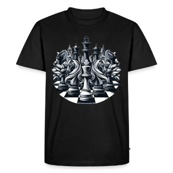 Line Art Chess Move Gift - Men's Premium Organic T-Shirt - black - Front - Nico (187cm)