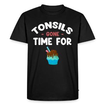 Almonds are time for the removal of tonsils - Men's Premium Organic T-Shirt - black - Front - Nico (187cm)