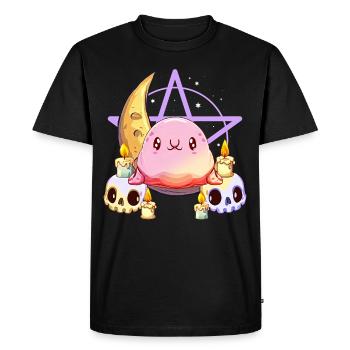 Kawaii Pastel Goth Blobfish croissant de lune crâne - T-shirt Premium bio Homme - noir - Devant - Nico (187cm)