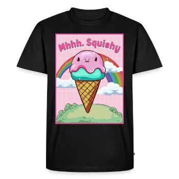 Kawaii Blobfish Ice Cream - Men's Premium Organic T-Shirt - black - Front - Nico (187cm)