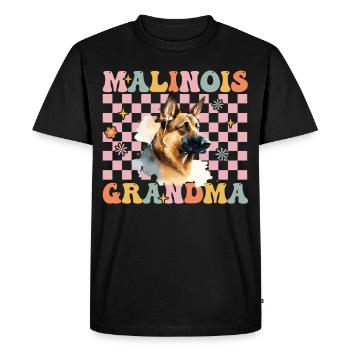 Chien Malinois belge Groovy - T-shirt Premium bio Homme - noir - Devant - Nico (187cm)
