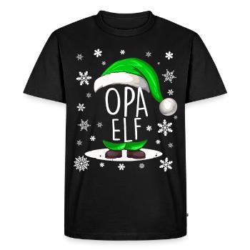 Weihnachten Opa Elf - Männer Premium Bio T-Shirt - Schwarz - Vorne - Nico (187cm)