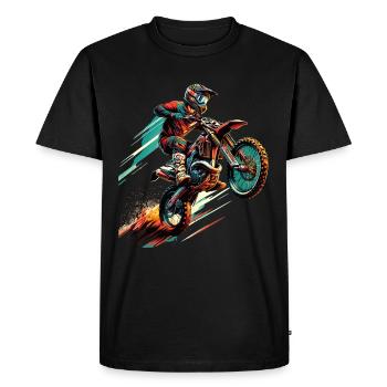 Motocross Moto Motocross Pilote Motocross Motocross - T-shirt Premium bio Homme - noir - Devant - Nico (187cm)