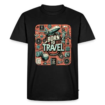 Né pour voyager Voyage Voyage Voyage Vacances Voyage - T-shirt Premium bio Homme - noir - Devant - Nico (187cm)