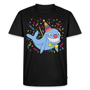 Carnaval, Carnaval, Confettis, Casquette De Fou, Lundi Gras - T-shirt Premium bio Homme - noir - Devant - Nico (187cm)