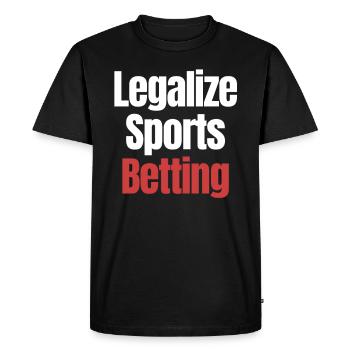 Légaliser les paris sportifs sur les paris hippiques sportifs Derby - T-shirt Premium bio Homme - noir - Devant - Nico (187cm)