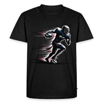 Footballeur, quarterback de football américain - T-shirt Premium bio Homme - noir - Devant - Nico (187cm)