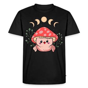Chapeau champignon Kawaii Cottagecore Blobfish - T-shirt Premium bio Homme - noir - Devant - Nico (187cm)