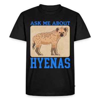 Hyena, spotted hyena, hyena gift - Men's Premium Organic T-Shirt - black - Front - Nico (187cm)