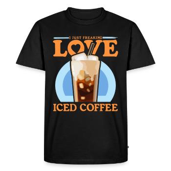 Iced Coffee Iced Coffee Coffee Lover Gift - Men's Premium Organic T-Shirt - black - Front - Nico (187cm)