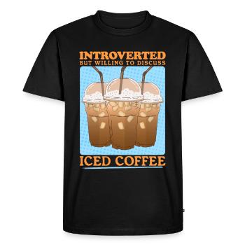 Iced Coffee Iced Coffee Coffee Lover Gift - Men's Premium Organic T-Shirt - black - Front - Nico (187cm)