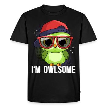 Owl Owls I'm Owlsome - Men's Premium Organic T-Shirt - black - Front - Nico (187cm)