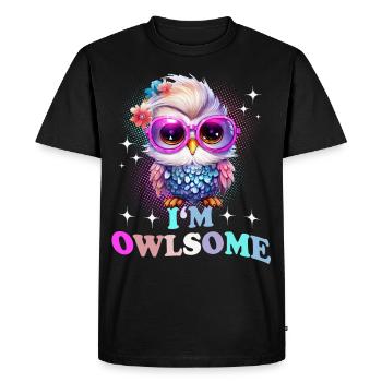 Owl Owls I'm Owlsome - Men's Premium Organic T-Shirt - black - Front - Nico (187cm)