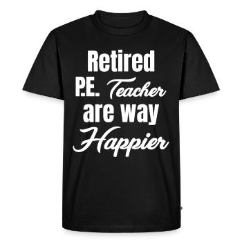 Les professeurs d’éducation physique à la retraite sont beaucoup plus heureux - T-shirt Premium bio Homme - noir - Devant - Nico (187cm)