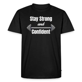 Restez fort et confiant - T-shirt Premium bio Homme - noir - Devant - Nico (187cm)