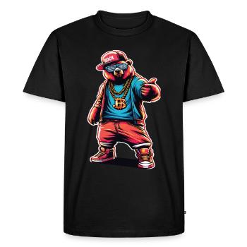Ours, Ours, Tête D’ours, Ours, Ours Brun, Ours - T-shirt Premium bio Homme - noir - Devant - Nico (187cm)