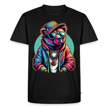 Ours, Ours, Tête D’ours, Ours, Ours Brun, Ours - T-shirt Premium bio Homme - noir - Devant - Nico (187cm)