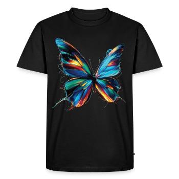 Cyber Wings: Digital Butterfly - Men's Premium Organic T-Shirt - black - Front - Nico (187cm)