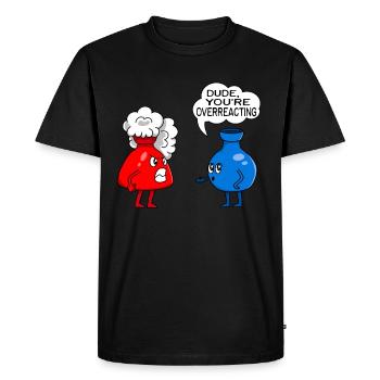 Drôle De Chimie Chimiste Réagissant De Manière Excessive - T-shirt Premium bio Homme - noir - Devant - Nico (187cm)