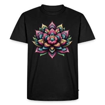 Fleur de lotus - T-shirt Premium bio Homme - noir - Devant - Nico (187cm)