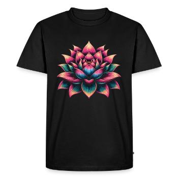 Fleur de lotus - T-shirt Premium bio Homme - noir - Devant - Nico (187cm)