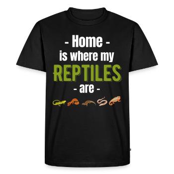 Home is where my reptilian herpetologists - Men's Premium Organic T-Shirt - black - Front - Nico (187cm)