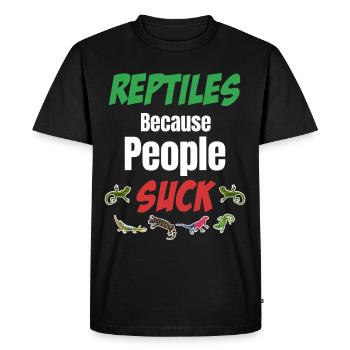 Reptiles, because humans are herpetologists dragons - Men's Premium Organic T-Shirt - black - Front - Nico (187cm)
