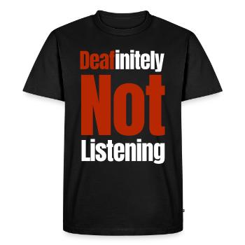 Définitivement sourd et fantastiquement handicapé - T-shirt Premium bio Homme - noir - Devant - Nico (187cm)