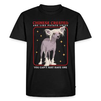 Cadeau de chien chinois à crête chinois - T-shirt Premium bio Homme - noir - Devant - Nico (187cm)
