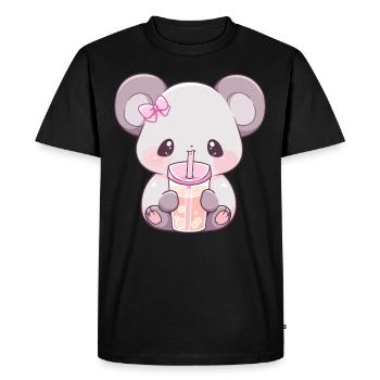 Kawaii Koala Boissons Boba Bubble Tea Chibi - T-shirt Premium bio Homme - noir - Devant - Nico (187cm)