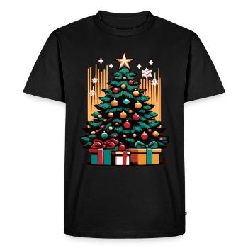 Arbre de Noël Arbre de Noël Arbre de Noël - T-shirt Premium bio Homme - noir - Devant - Nico (187cm)