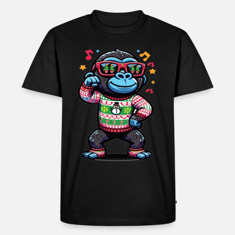 Gorilla mit Sonnenbrille - Männer Premium Bio T-Shirt - Schwarz