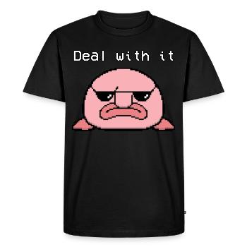 Blobfish Pixel - Men's Premium Organic T-Shirt - black - Front - Nico (187cm)