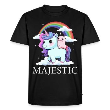 Blobfish Licorne Arc-en-ciel - T-shirt Premium bio Homme - noir - Devant - Nico (187cm)