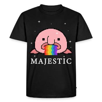 Blobfish arc-en-ciel Pixel - T-shirt Premium bio Homme - noir - Devant - Nico (187cm)