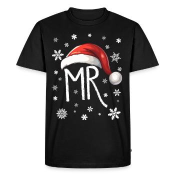 Partenaire MR & MRS Look - T-shirt Premium bio Homme - noir - Devant - Nico (187cm)