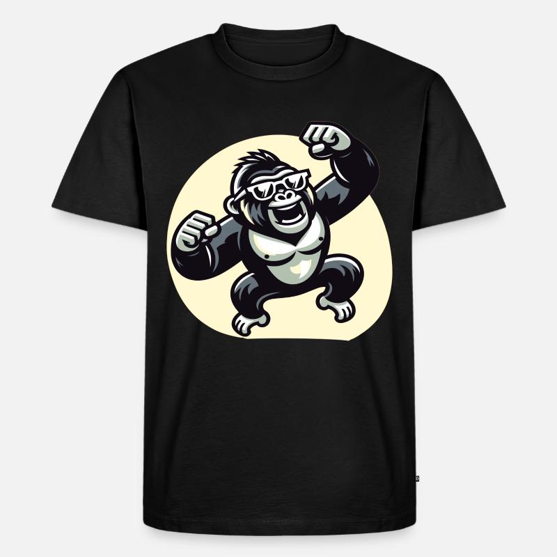 Gorilla mit Sonnenbrille - Männer Premium Bio T-Shirt - Schwarz
