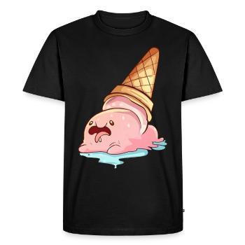 Kawaii Blobfish Crème Glacée Fondante - T-shirt Premium bio Homme - noir - Devant - Nico (187cm)