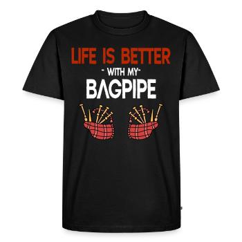 La vie est meilleure avec - T-shirt Premium bio Homme - noir - Devant - Nico (187cm)