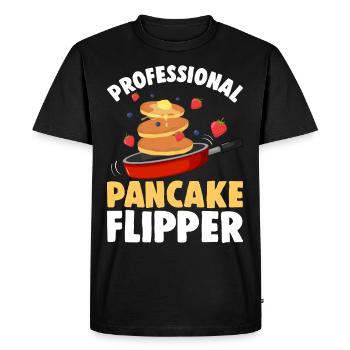 Funny Pancake Maker - Men's Premium Organic T-Shirt - black - Front - Nico (187cm)