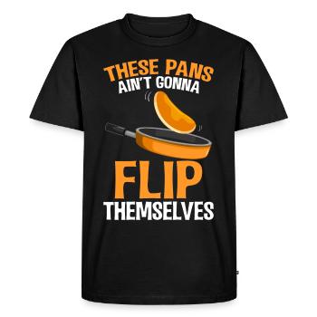 Funny Pancake Maker - Men's Premium Organic T-Shirt - black - Front - Nico (187cm)