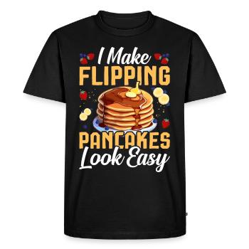 Funny Pancake Maker - Men's Premium Organic T-Shirt - black - Front - Nico (187cm)